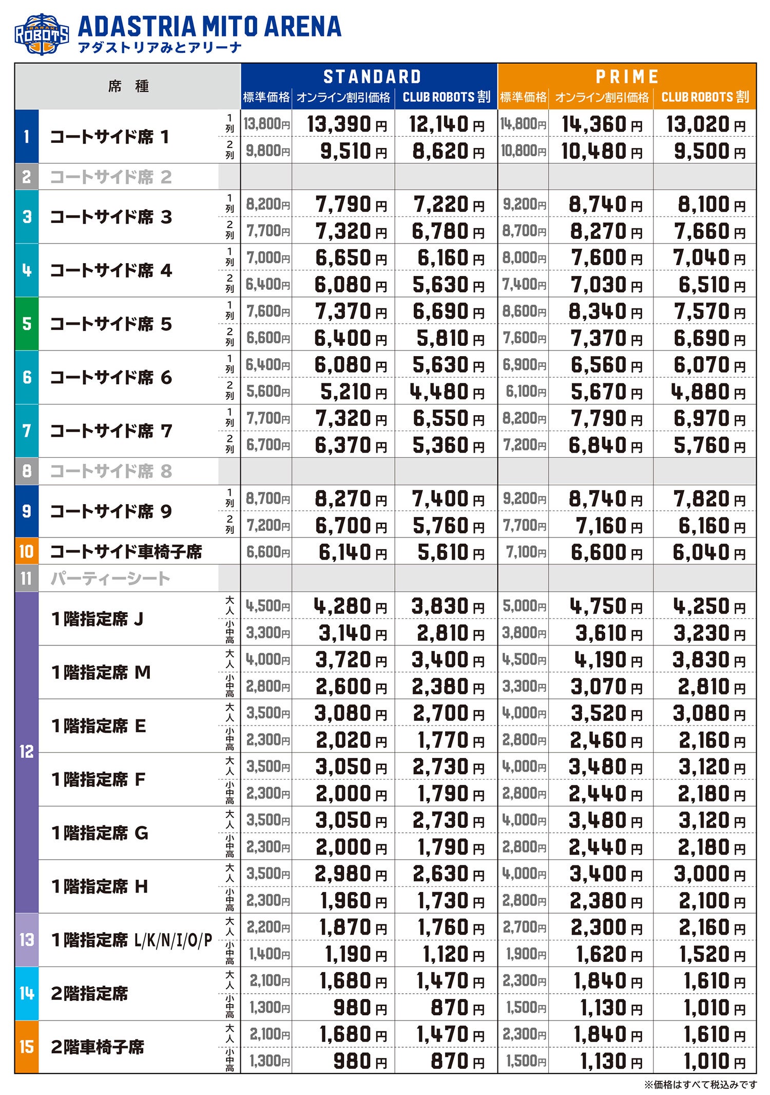 料金表