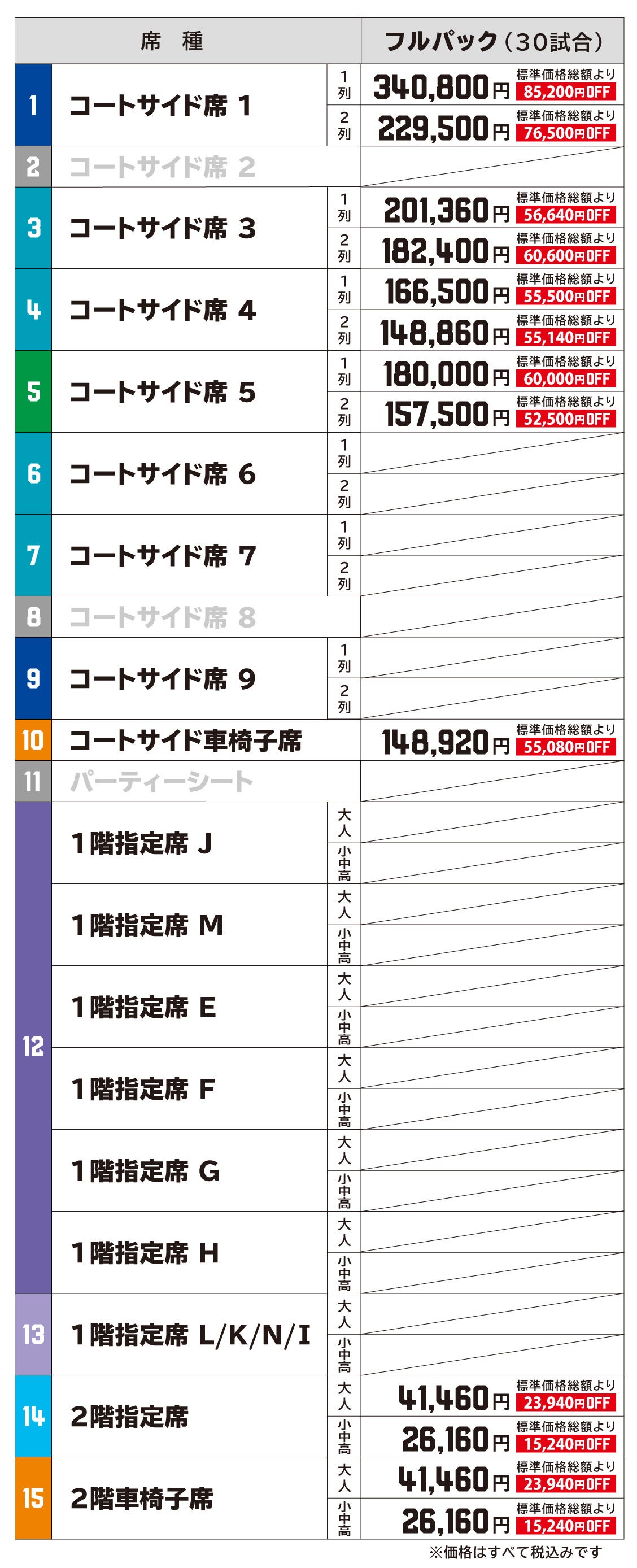 価格表フルパック